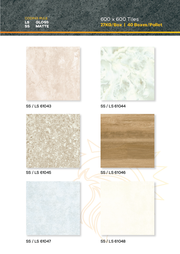 Ceramic floor Tiles (600×600)